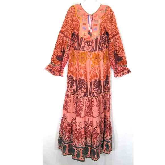 FARM Rio | Dresses | Farm Womens Cotton Anika Print Macaws Maxi Dress ...